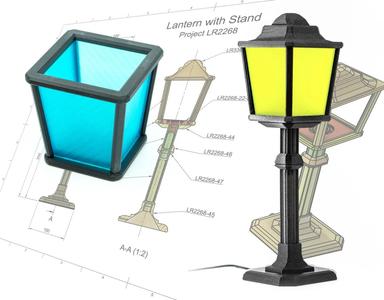 The Modular Lantern Frame, Lid, Pole and Foundation – Low Poly Design