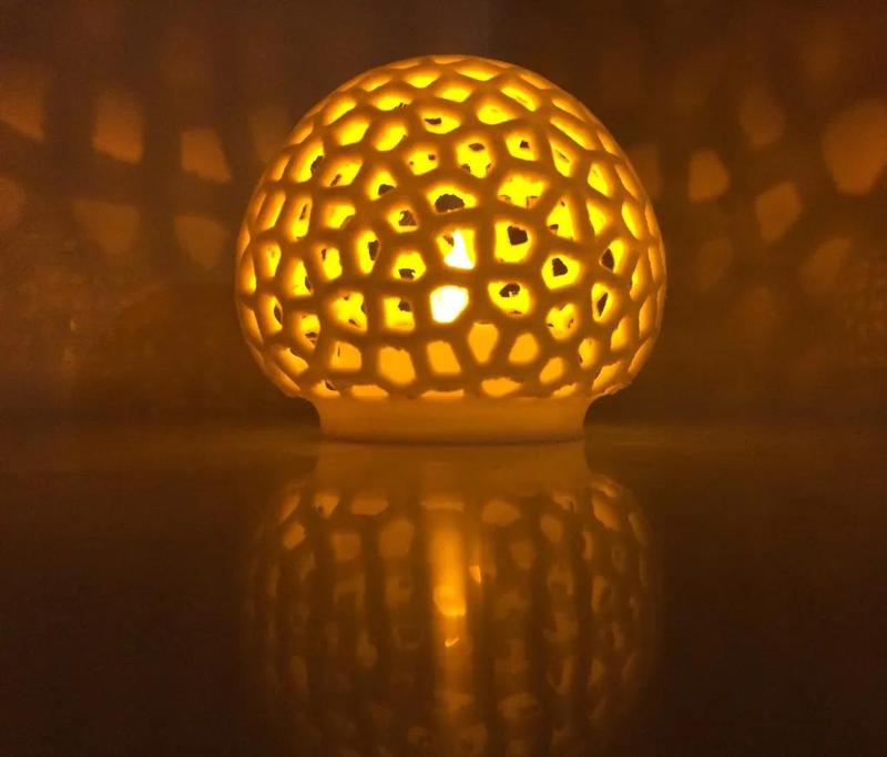 Voronoi LED mushroom cap tealight shade