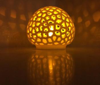 Voronoi LED mushroom cap tealight shade