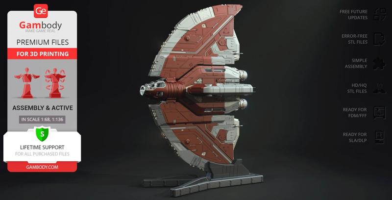 Ahsoka Tano’s T-6 Jedi Shuttle STL files for 3D printing | Assembly Model