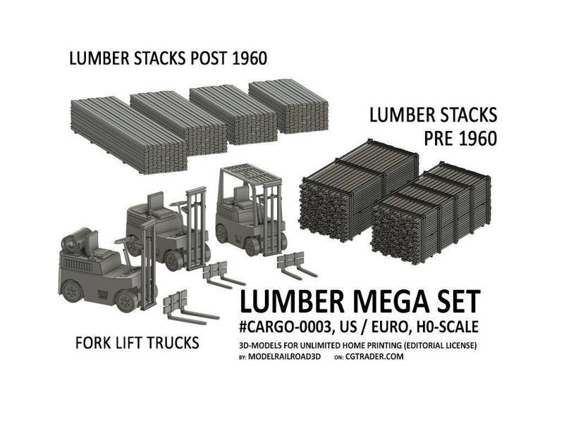 CARGO-0003 Lumber set H0-scale 18 items