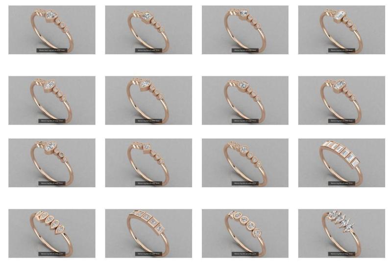 100 Women ring 3dm stl 9 render detail 3D Model Collection