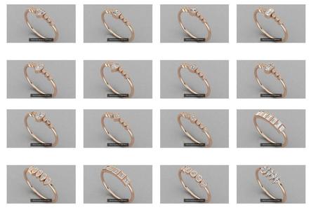 100 Women ring 3dm stl 9 render detail 3D Model Collection