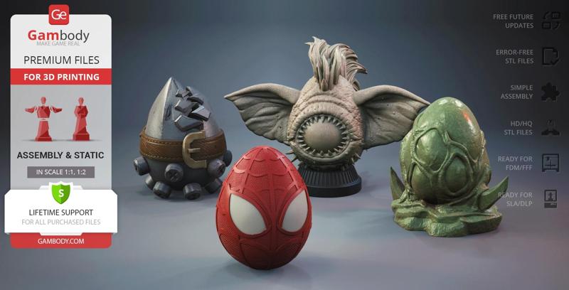Fun Eggs STL Files for 3D Printing | Assembly Model