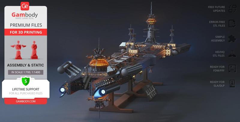USS Cygnus STL Files for 3D Printing | Assembly Model