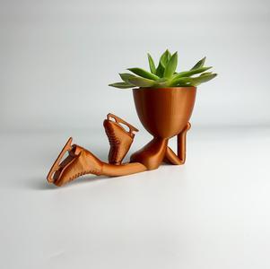 3D Printed Figure Ice Skating Head Planter STL File for 3D Printing – People Planter with Figure Skates – Ice Skate Ornament – Cute Planter