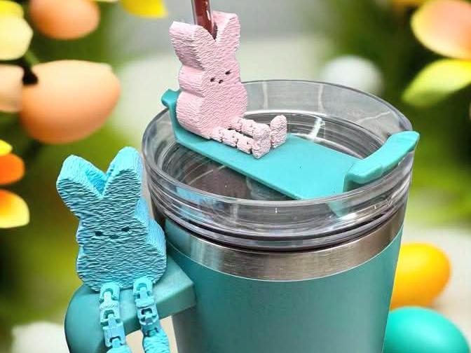 Easter Peep Straw Topper Charm Articulated