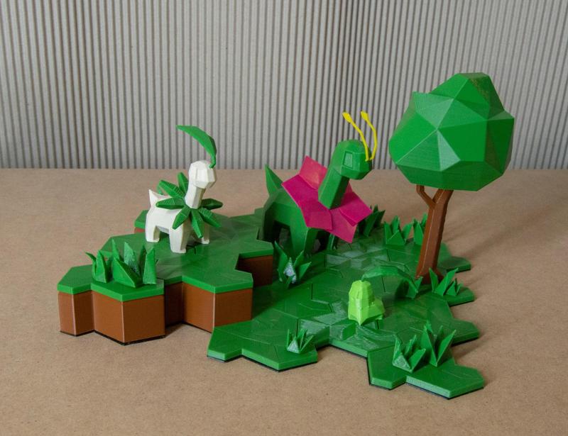 Display Area Low Poly Building Blocks