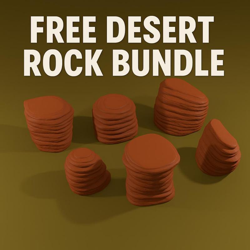 Free Desert Rock Bundle – Printable Layered Rocks for Tabletop, Wargaming, and Dioramas