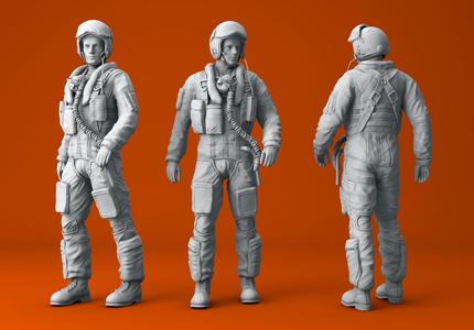Pilot RAF Tornado Figure model for  3D print