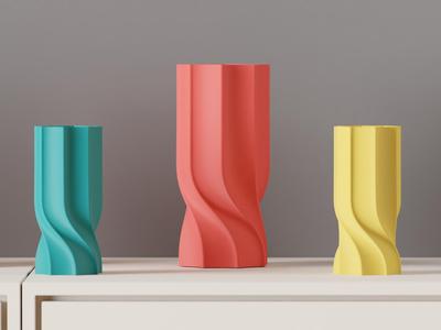 Modern Vase. Elegant Flowing Design. Easy Print