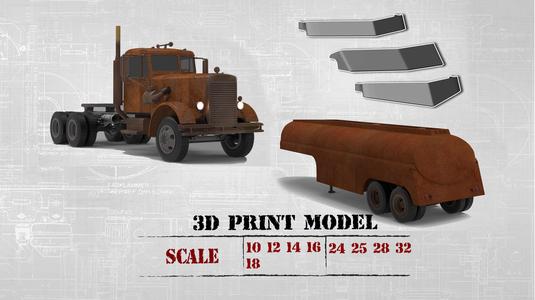 Fuel Tanker and  Truck 281 from the movie Duel 3D Model Collection