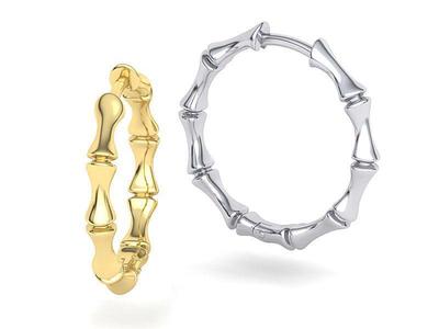 Bamboo Hoop Earrings 3dmodel