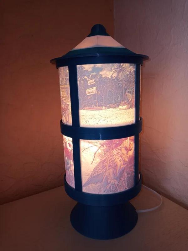 Lithophane lamp tower