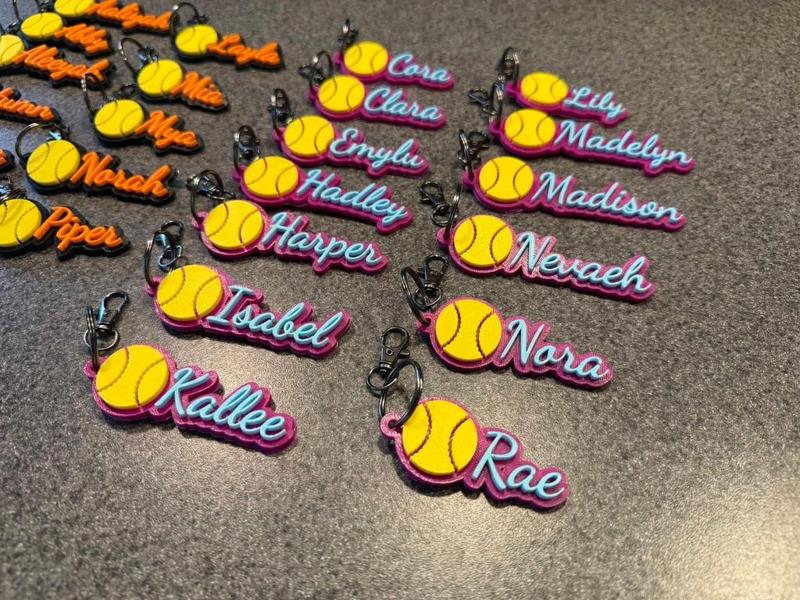 Customizable Softball/Baseball Keychain (OpenSCAD)