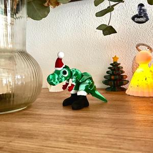 T-Rex Santa Edition – Aticulated – Print in Place – No Supports – Christmas