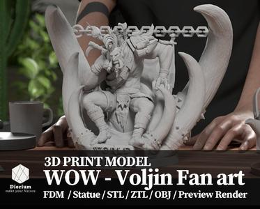World of warcraft Voljin statue fanart  –