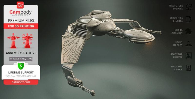 Klingon Bird-of-Prey 3D Printing Model | Assembly + Action