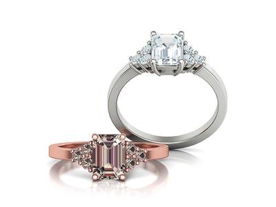 1ct Emerald Cut Diamond Engagement Ring 7×5 Gem 3dmodel