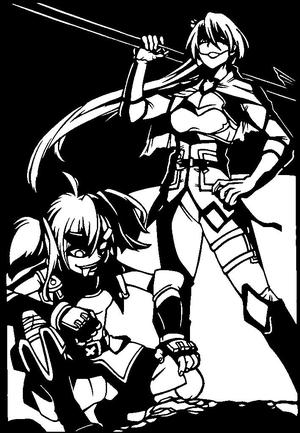 Towa and Amane stencil
