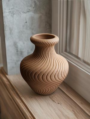 Pressio Vase – Carved Clay Vase