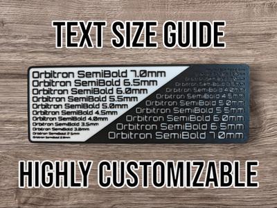 Customizable text size guide