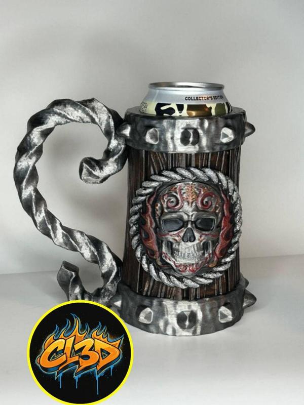 Tavern Stein – Flaming Skull – 12 ounce and tallboy models