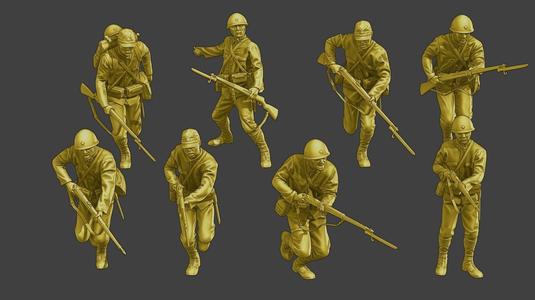 Japanese soldiers ww2 J2 Pack1 3D Model Collection