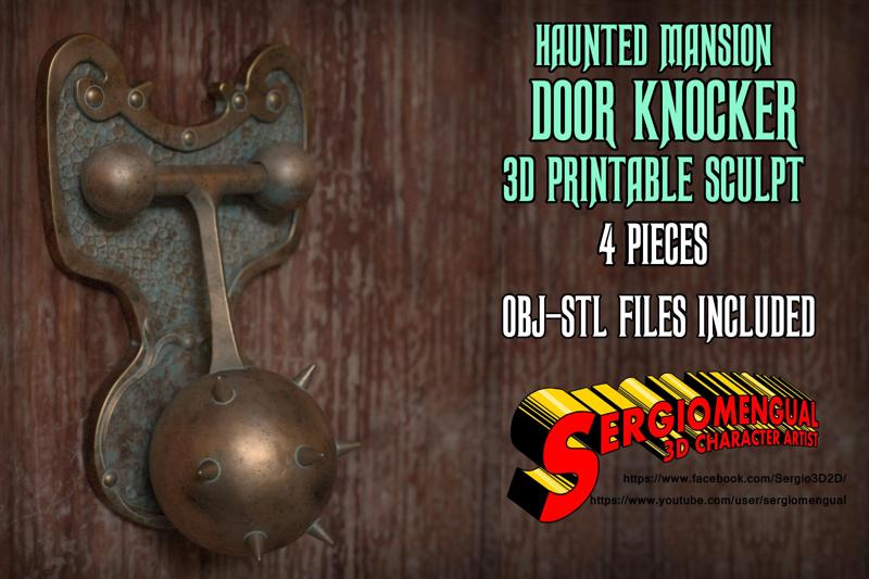 Haunted Mansion Door Knocker 3D Printable Sculpt
