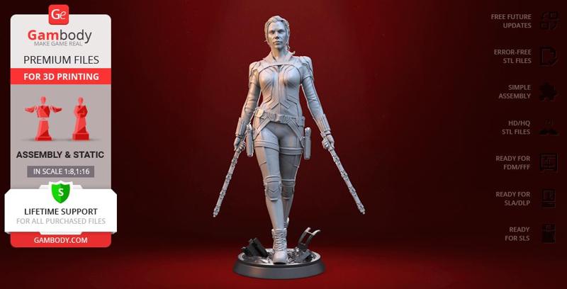 Black Widow 3D Printing Figurine | Assembly
