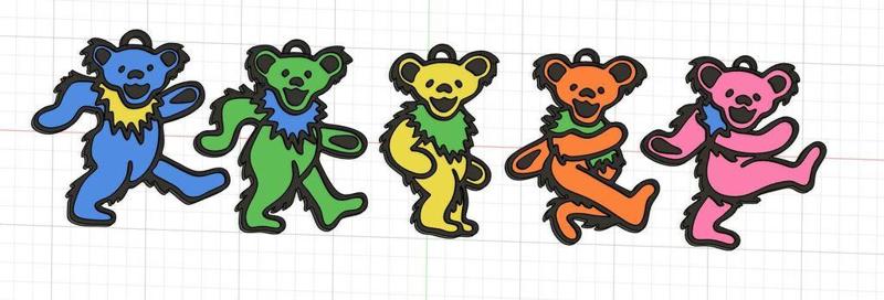 Grateful Dead dancing bears keychains