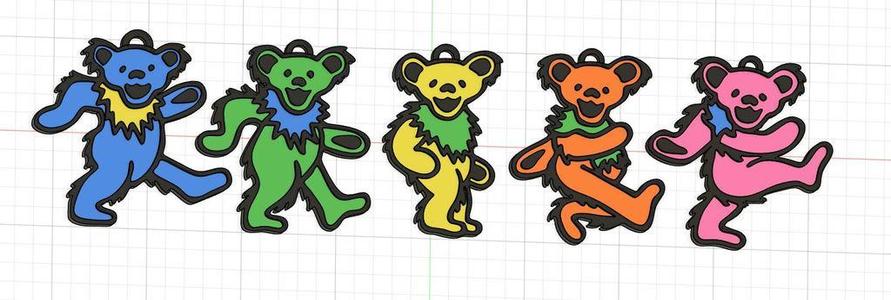 Grateful Dead dancing bears keychains