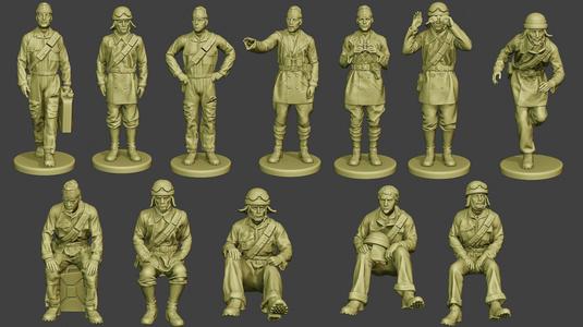 Italian Tank Crew ww2 ITCU1 Pack 1 3D Model Collection