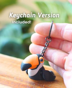 Twiddly Toucan- Articulated Fidget Toucan – Keychain – Ludo 3D Printed Flexy Fidget Toy
