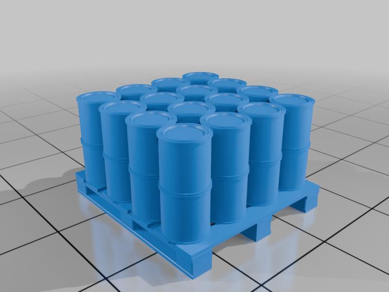 Paint Cans and Cinder Blocks on Pallets in 25mm