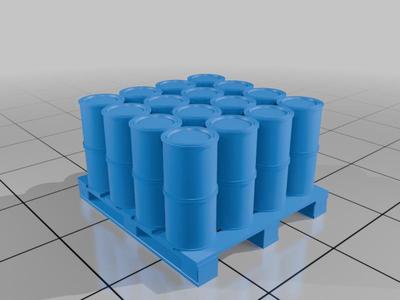 Paint Cans and Cinder Blocks on Pallets in 25mm