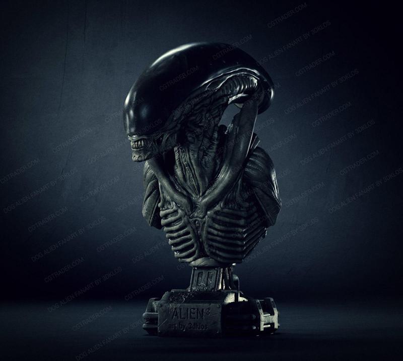 Dog alien Bust – printable STL