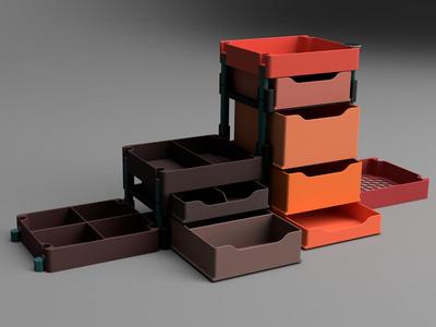 Versatile Stackable Storage Box System (new dimensions)