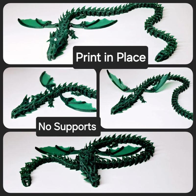 Print in Place Skeleton Wing Dragon