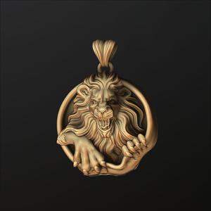 Furious Angry Lion pendant