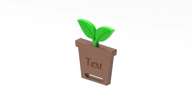 plant in a pot keychain