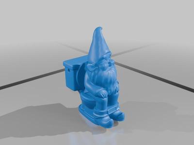 Troll sitting on toilet