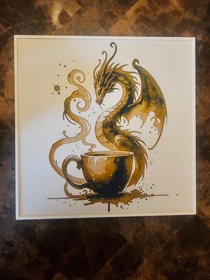 Dragon and coffee wall art-200×200-Hueforge – 4 Colors