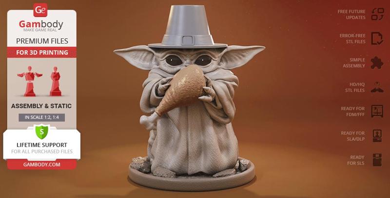 Baby Yoda Thanksgiving 3D Printing Figurine | Assembly