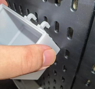 Modular storage box, compatible with various pegboards, can also be used independently