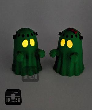 Mr and Mrs Frankenstein Ghost Candle Holder / 3MF Included