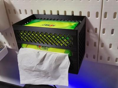 Pegboard Tissue Box, Compatible with IKEA Pegboard, IKEA Skadis, Hollowed-Out Design for Front Extraction