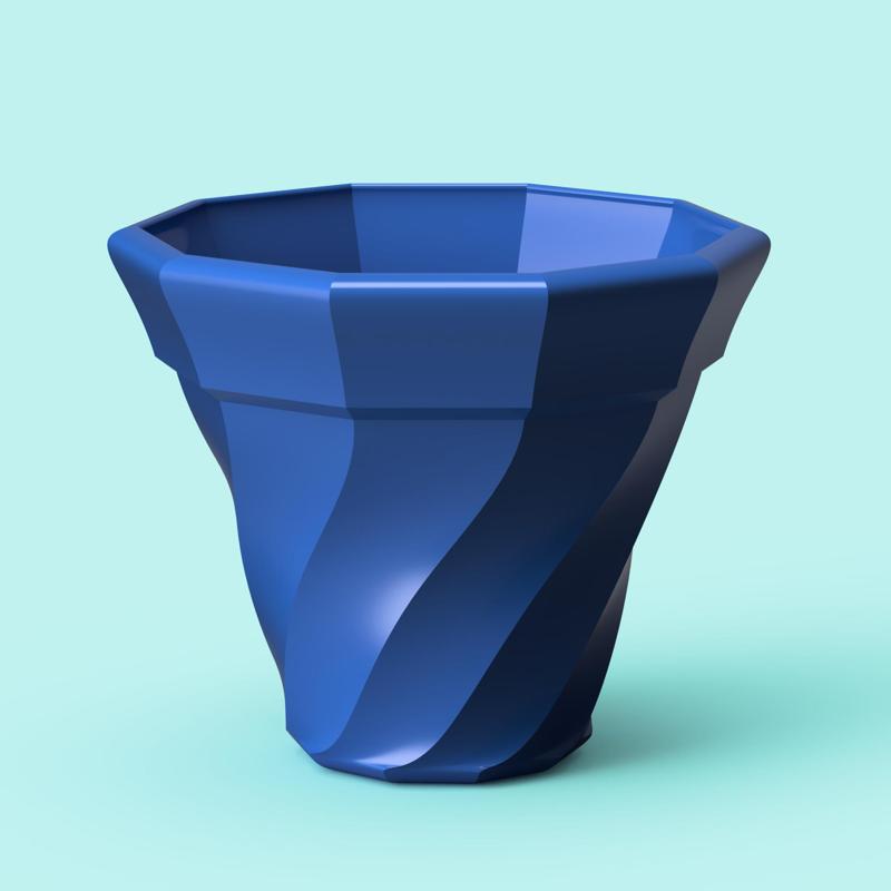 Twisted Spiral Ceramic Planter