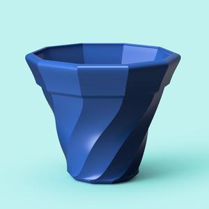 Twisted Spiral Ceramic Planter