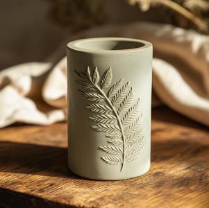 Fern Imprint Vase – 3D-Printed Botanical Home Decor